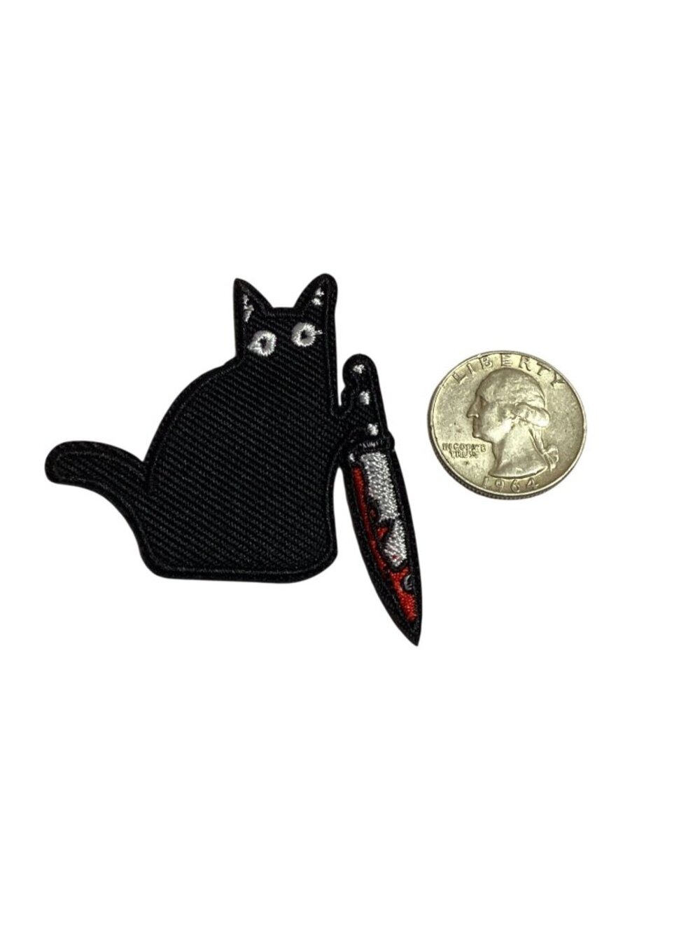 Black Cat Fabric Embroidered Patch 2.5" X 2.5" NEW